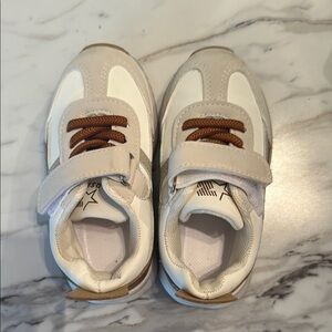 Kids Beige and White Sneakers
